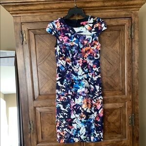 Betsey Johnson Multicolor Floral Print Dress.